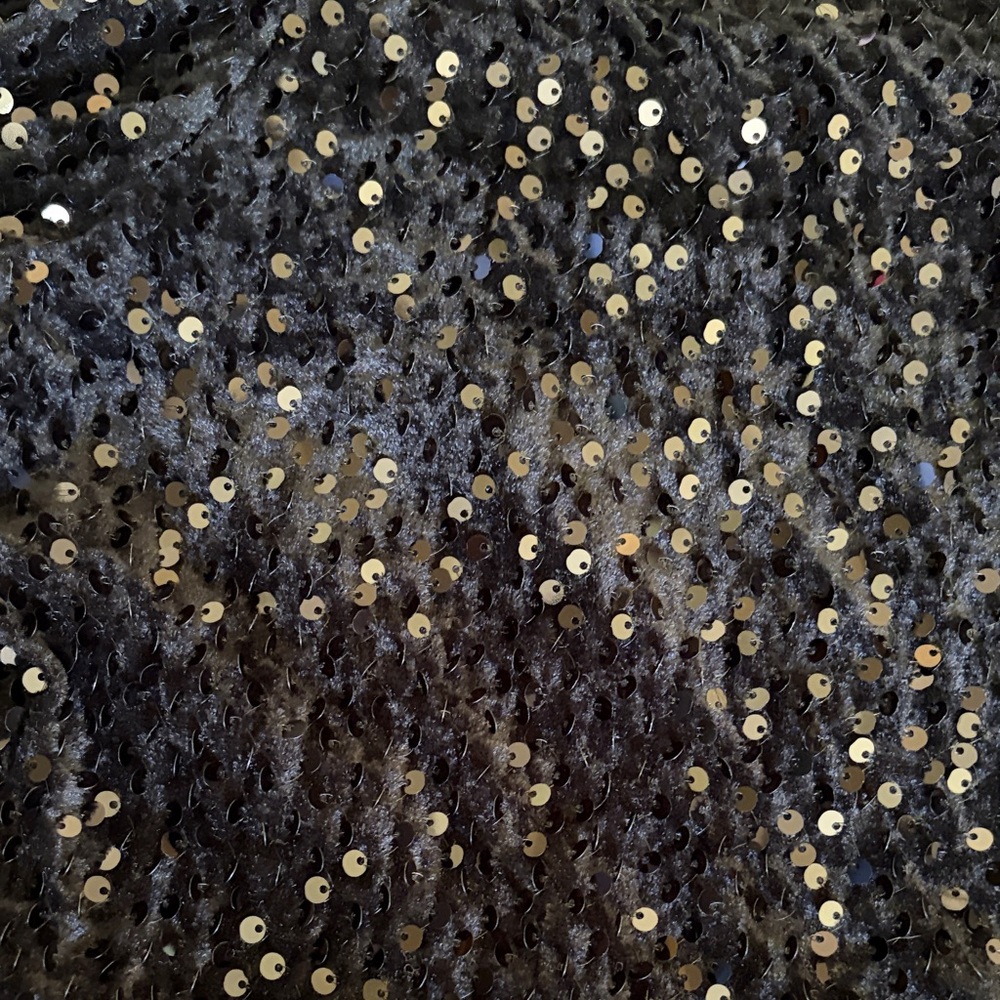 Sequin Tie-Front Crop Top - Black - Picture 4 of 9